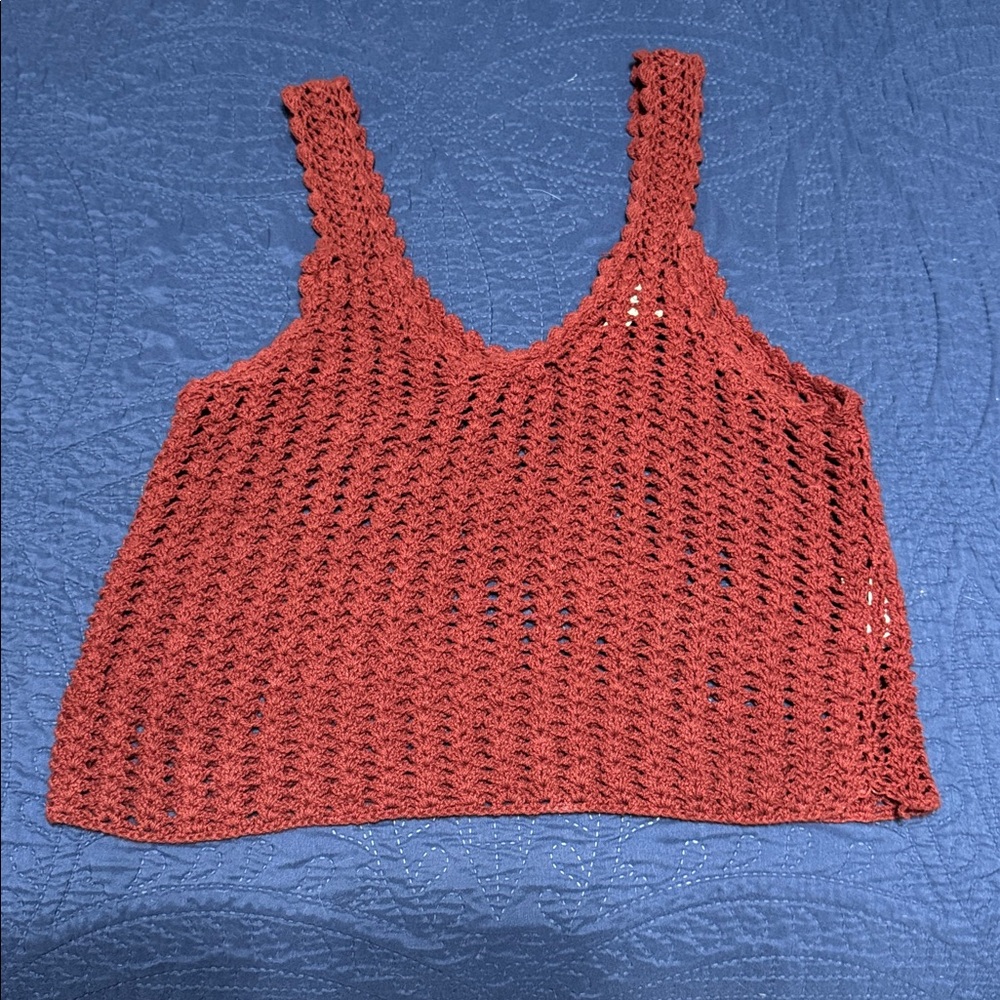EARTHBOUND Terracotta Crochet Top
